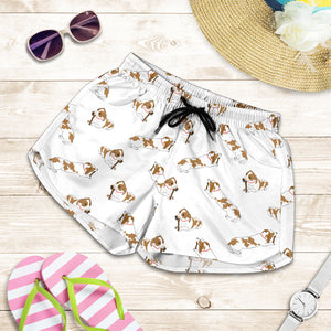 Jack Russel Pattern Print Design 04 Women Shorts