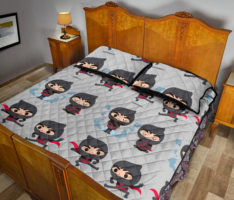 Cute ninja pattern Quilt Bed Set