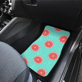 Grapefruit Green Background Front And Back Car Mats