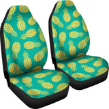 Pineapples Pattern Green Background  Universal Fit Car Seat Covers