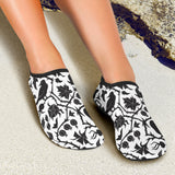 Crow Dark Floral Pattern Aqua Shoes