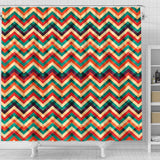 Zigzag  Chevron Colorful Pattern Shower Curtain Fulfilled In US