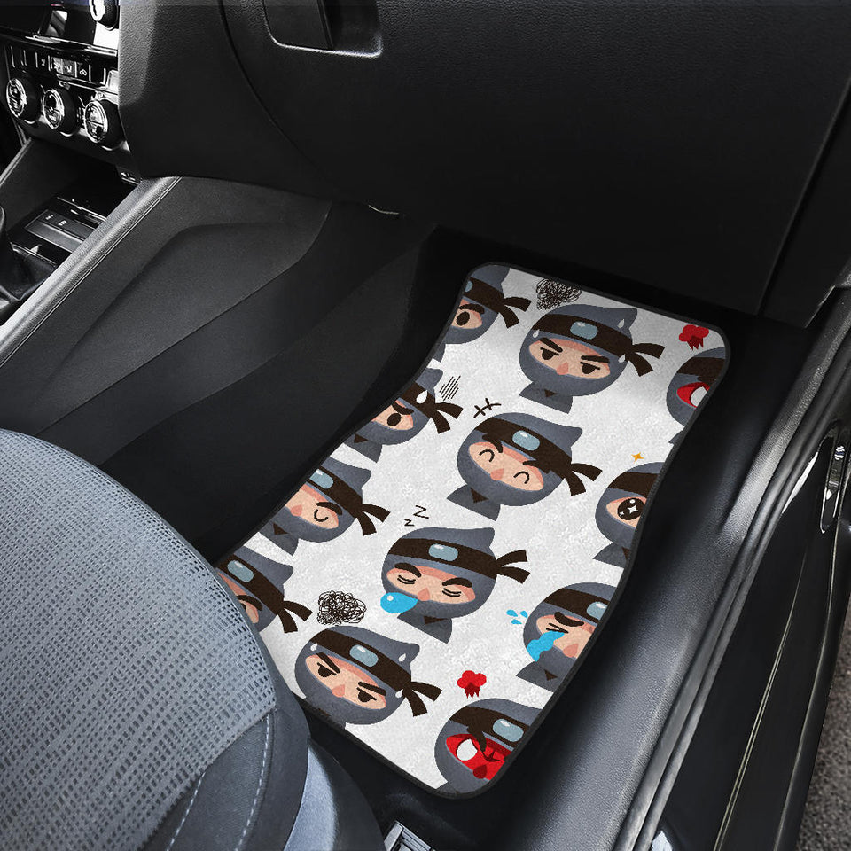 Cute Ninja Design Pattern Front And Back Car Mats