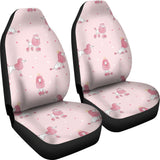 Poodle Dog Pink Color Theme  Universal Fit Car Seat Covers