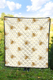 Bee Honeycomb Seamless Design Pattern Premium Quilt