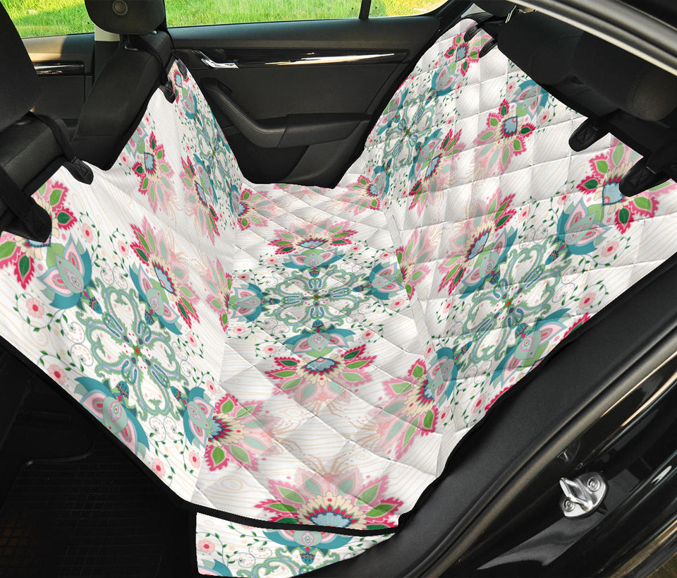 Square Floral Indian Flower Pattern Dog Car Seat Covers