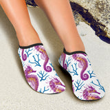 Purple Seahorse Blue Coral Pattern Aqua Shoes