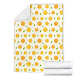 Oranges Leaves Pattern Premium Blanket