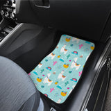 Llama Alpaca Cactus Leaves Pattern Front And Back Car Mats