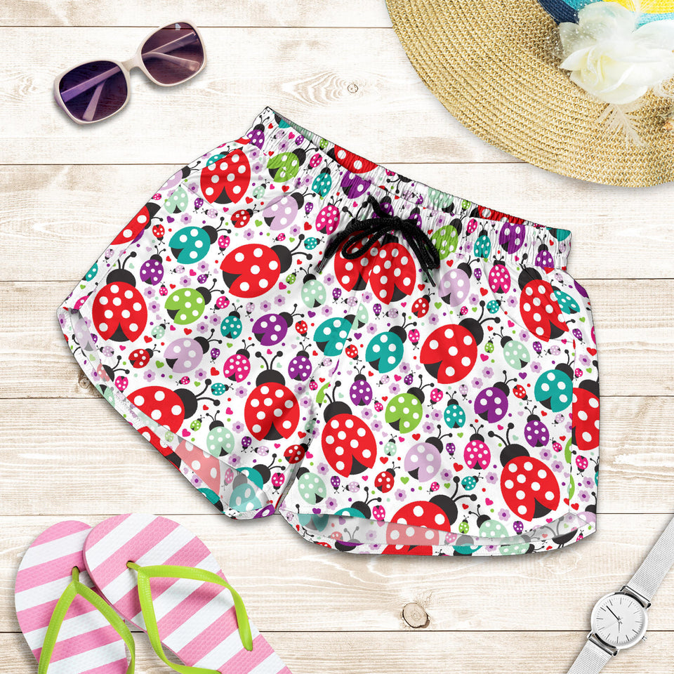 Ladybug Pattern Print Design 03 Women Shorts