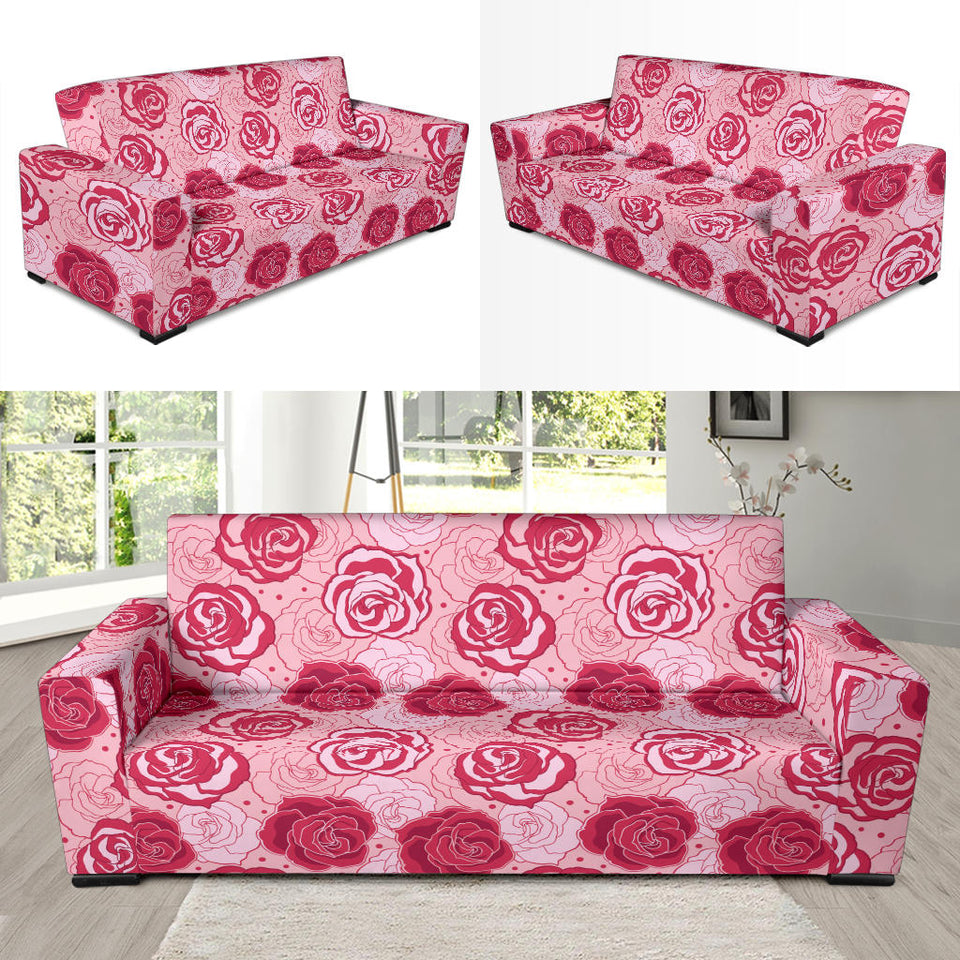Rose Pattern Print Design 02  Sofa Slipcover