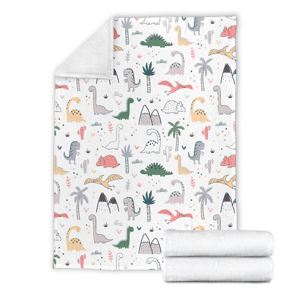 Cute Cartoon Dinosaurs Tree Pattern Premium Blanket