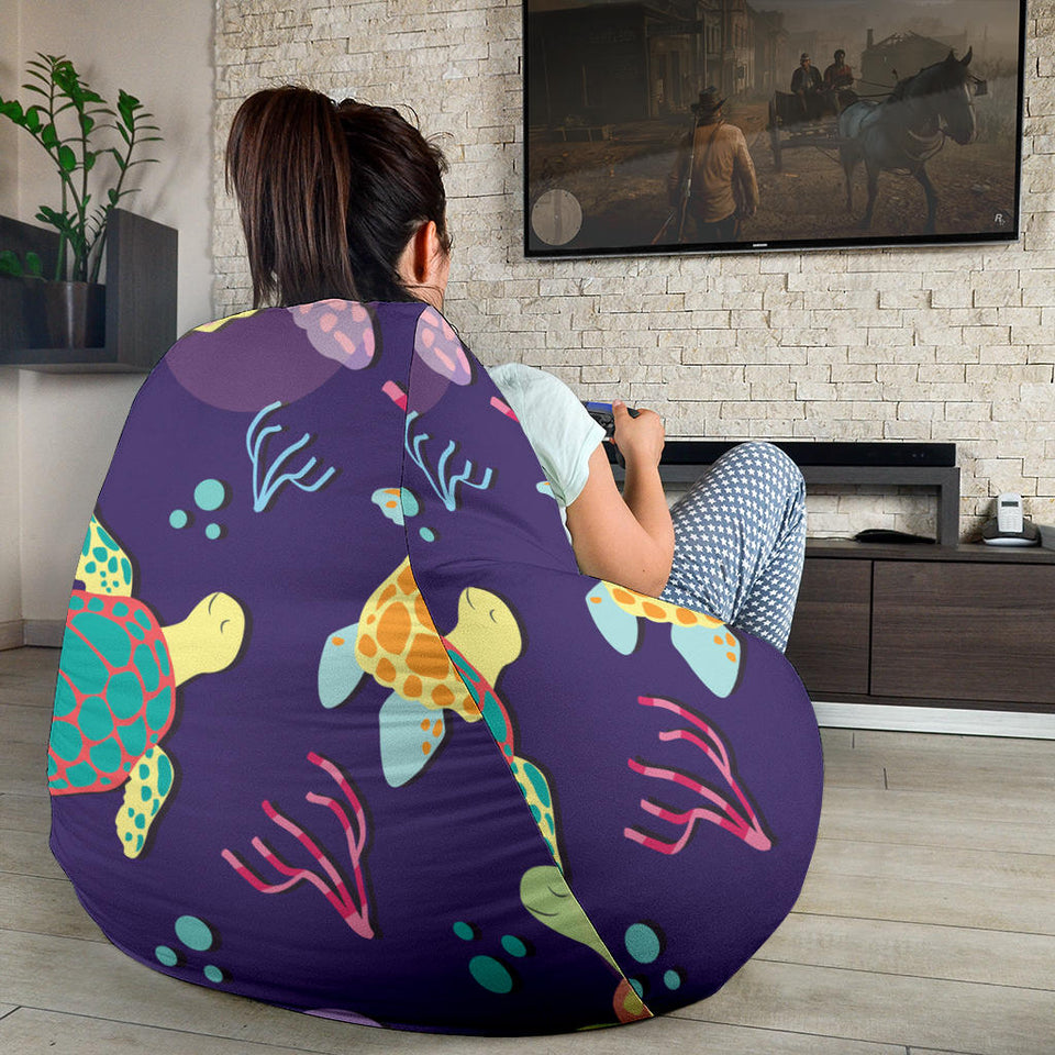 Colorful Sea Turtle Pattern Bean Bag Cover