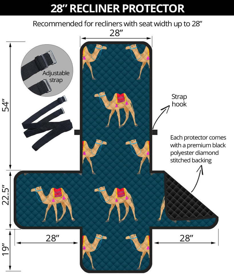 Camel pattern blue blackground Recliner Cover Protector