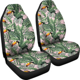 Toucan Tropical Green Jungle Palm Pattern  Universal Fit Car Seat Covers