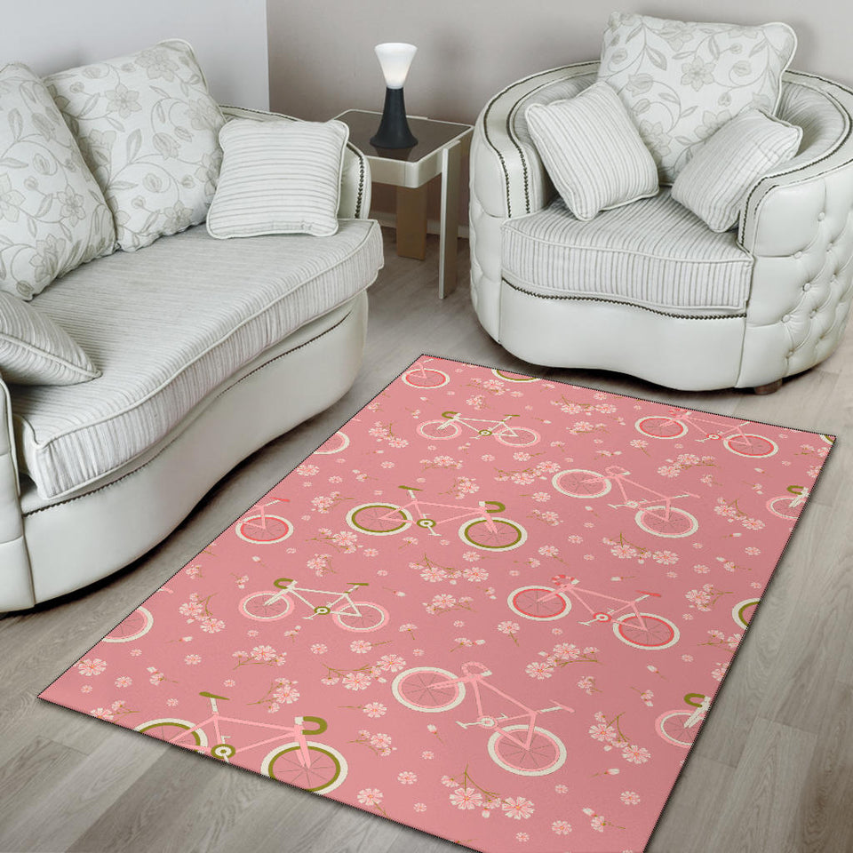 Bicycle Pattern Print Design 02 Area Rug