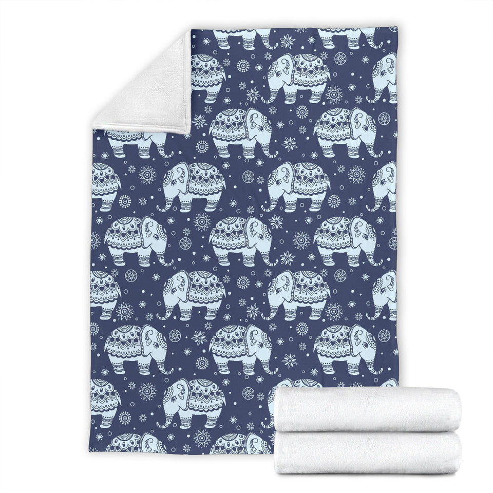 Elephant Tribal Design Pattern Premium Blanket