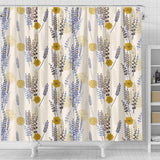 Lavender Modern Pattern Blackground Shower Curtain Fulfilled In US