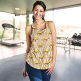 Rhino yellow theme pattern Women Racerback Tank Top