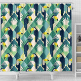 Toucan Tropical Leaves Design Pattern  Shower Curtain Fulfilled In US