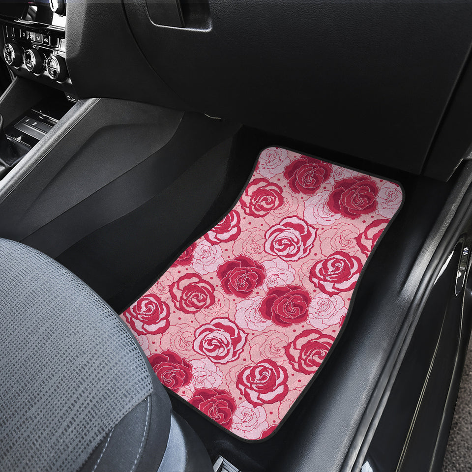 Rose Pattern Print Design 02 Front and Back Car Mats