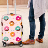 Donut Pattern Glaze Pink Background Luggage Covers