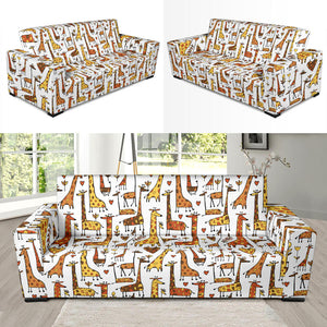 Giraffe Pattern Print Design 04 Sofa Slipcover