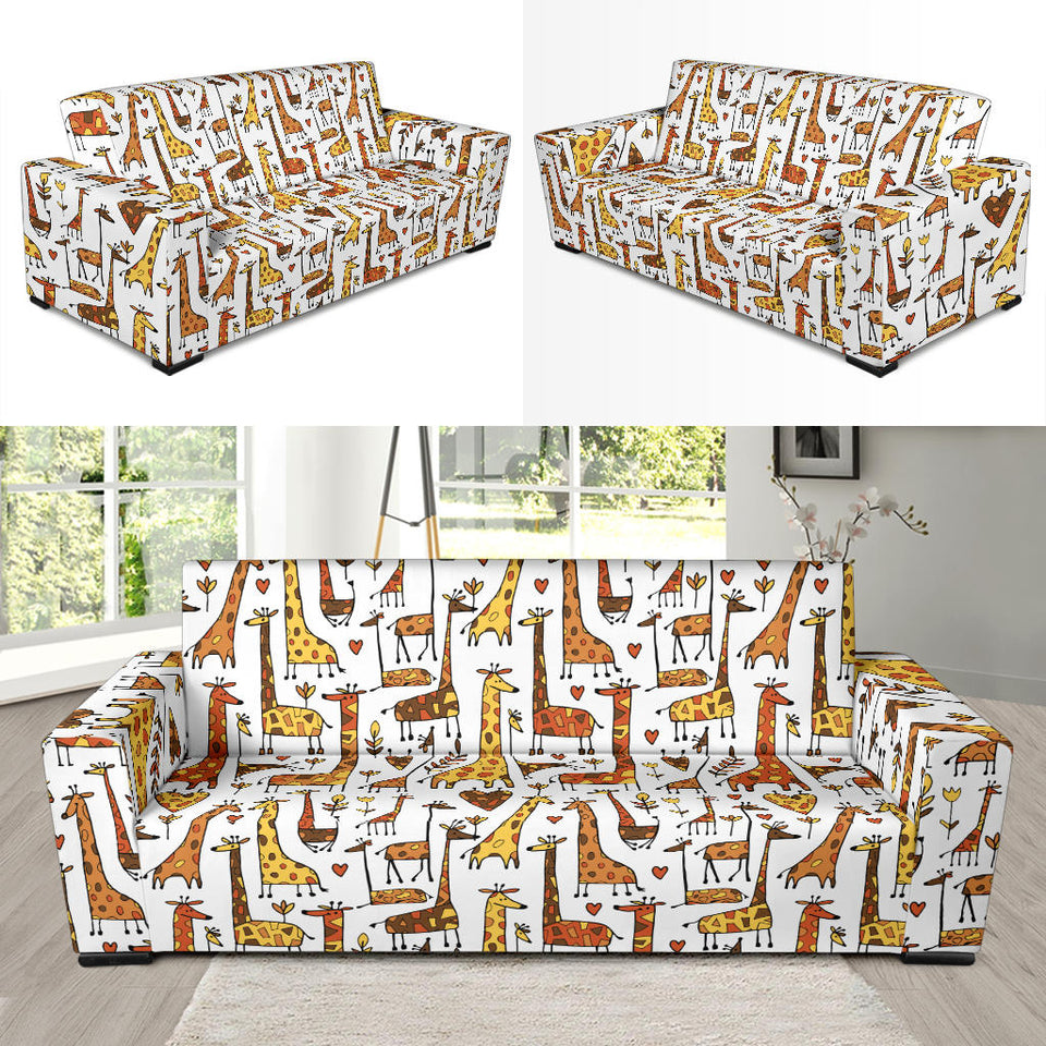 Giraffe Pattern Print Design 04 Sofa Slipcover