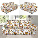 Giraffe Pattern Print Design 04 Sofa Slipcover