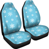 Snowflake Pattern Blue Background  Universal Fit Car Seat Covers