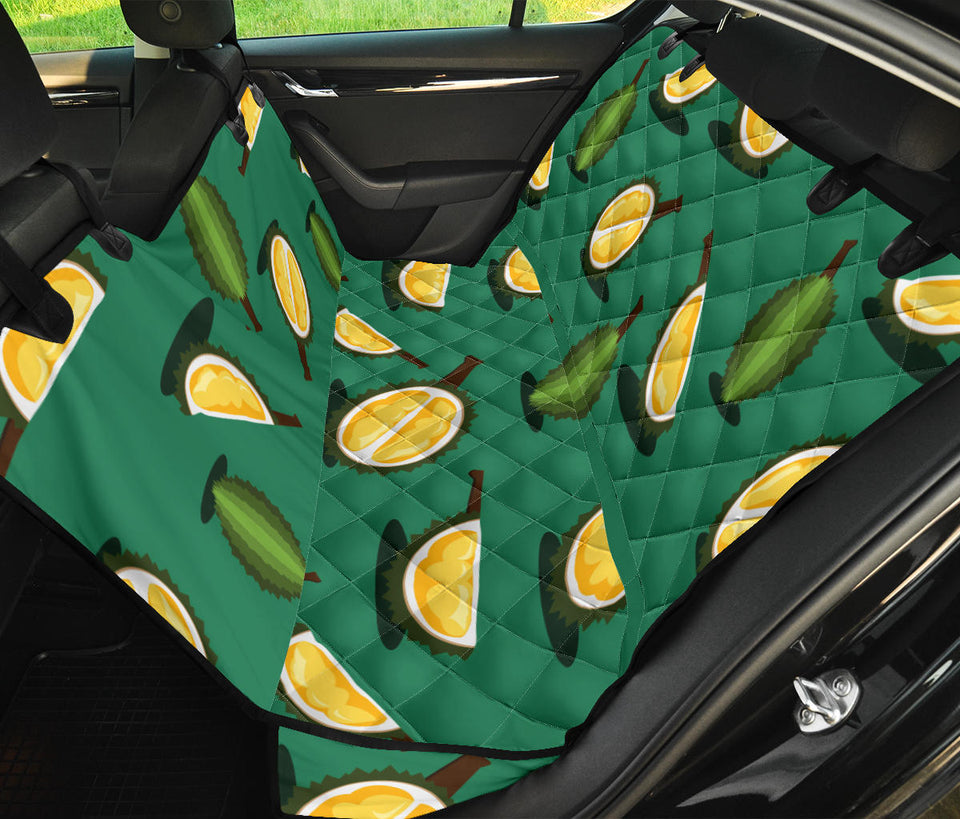 Durian Pattern Green Background Dog Car Seat Covers
