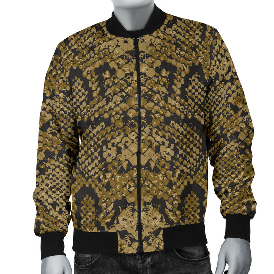 Snake Skin Pattern Men'S Bomber Jacket