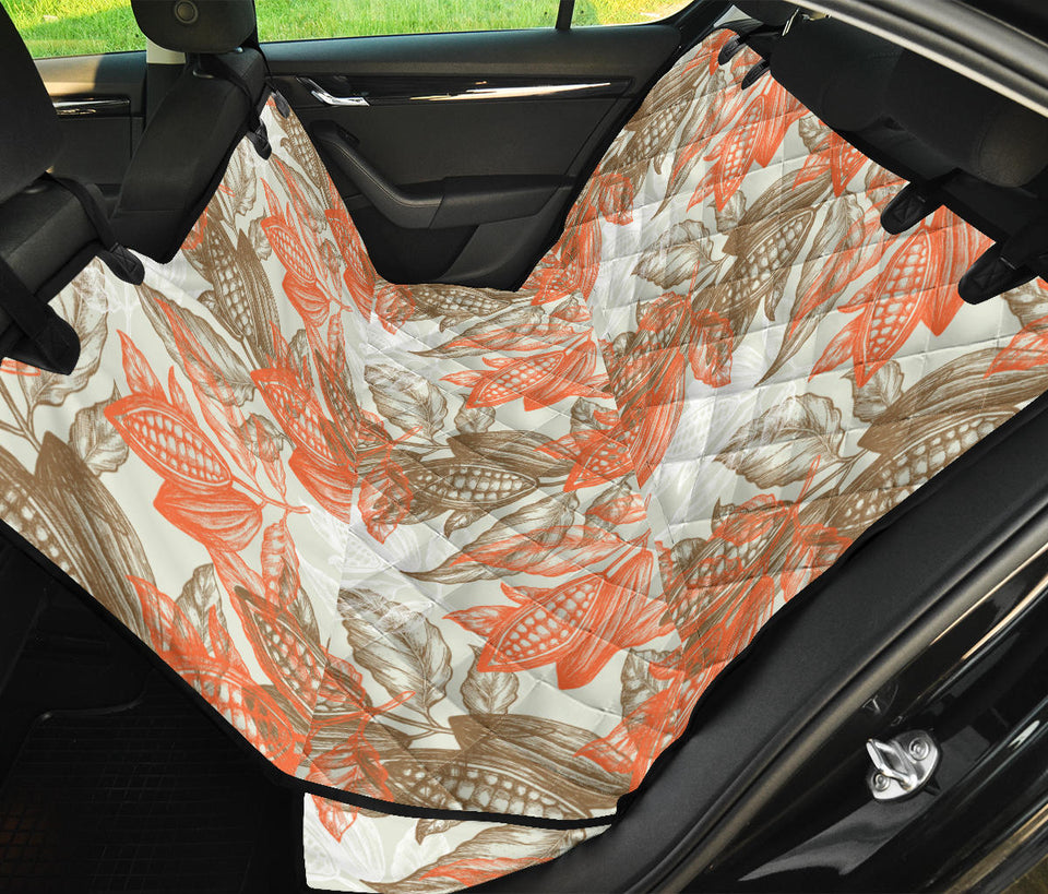 Cocoa Beans Cocoa Tree Pattern Dog Car Seat Covers