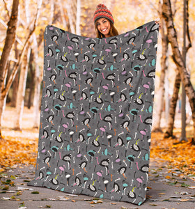 Ostrich Pattern Print Design 01 Premium Blanket