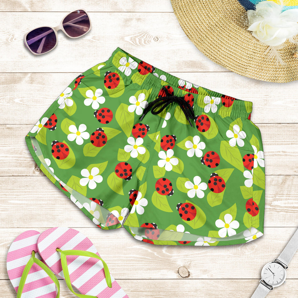 Ladybug Pattern Print Design 01 Women Shorts