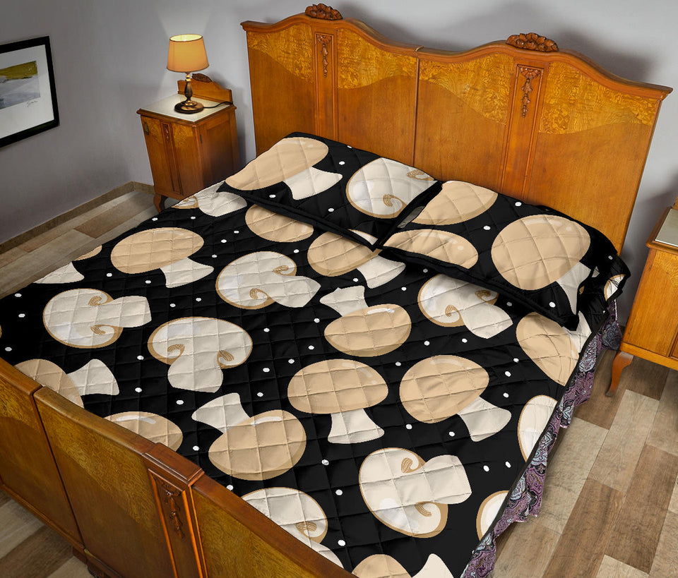 Champignon mushroom pattern Quilt Bed Set
