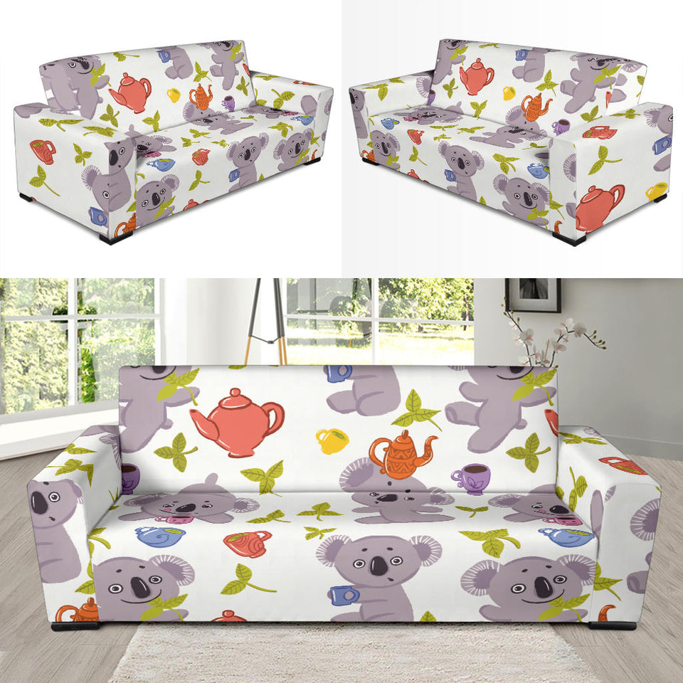 Cute Koalas Teapots Tea Sofa Slipcover