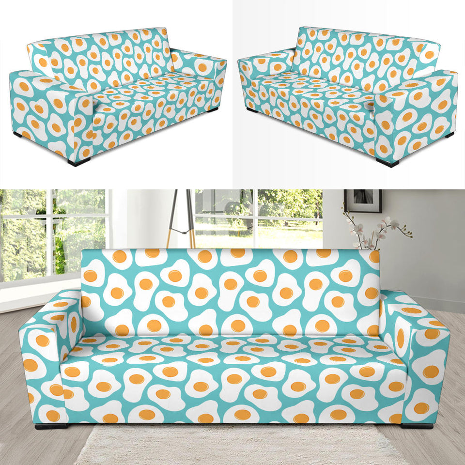 Fried Eggs Pattern Print Design 04 Sofa Slipcover
