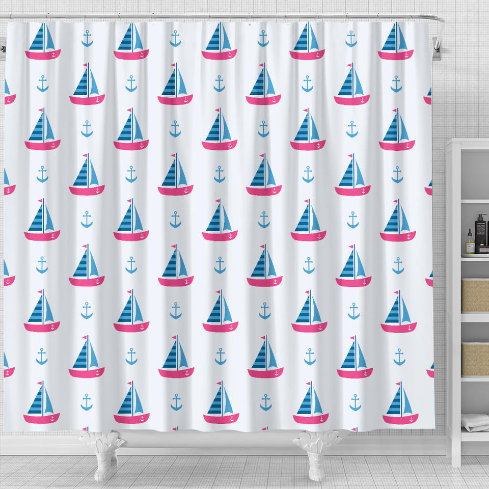 Sailboat Anchor Pattern Shower Curtain Fulfilled In US
