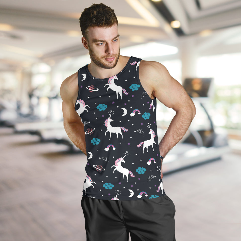 unicorn rainbows moon clound star pattern Men Tank Top