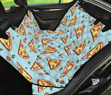 Hand Drawn Pizza Blue Background Dog Car Seat Covers