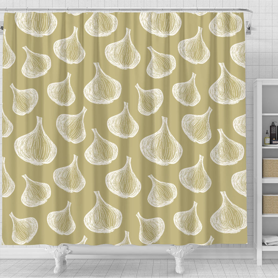 Garlic Design Pattern Shower Curtain Fulfilled In US