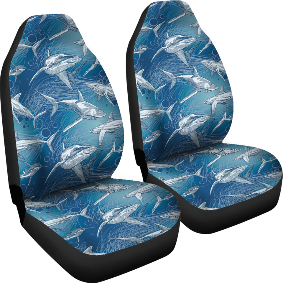 Shark Hand Drawn  Universal Fit Car Seat Covers