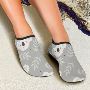 Cute Koala Leaves Pattern Aqua Shoes