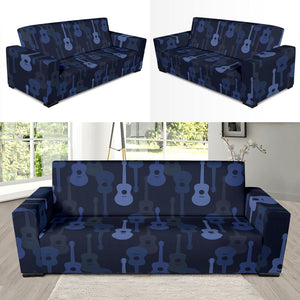 Blue Theme Guitar Pattern Sofa Slipcover