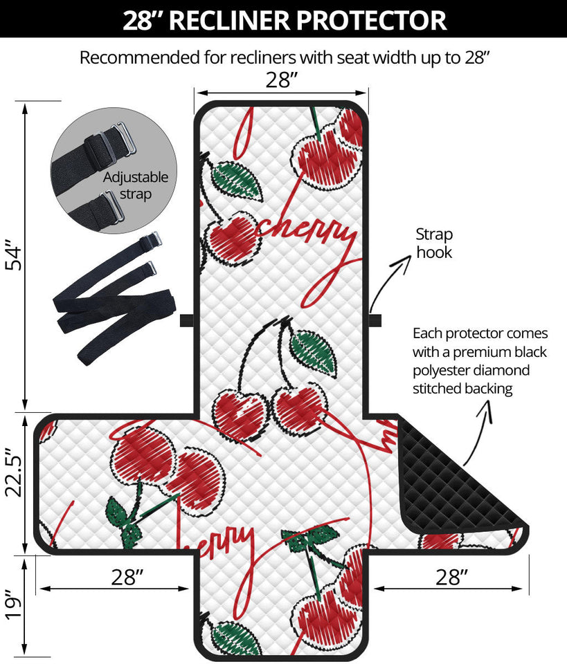 Hand drawn cherry pattern Recliner Cover Protector