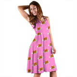 Pancake Pattern Print Design 04 Sleeveless Midi Dress