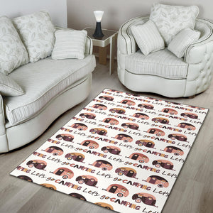 Camper Van Pattern Print Design 01 Area Rug