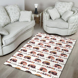 Camper Van Pattern Print Design 01 Area Rug