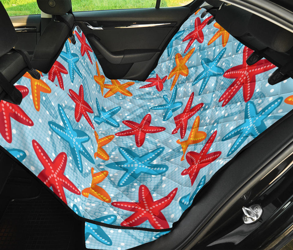 Blue Red Orange Starfish Pattern Dog Car Seat Covers